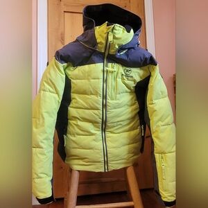 ROSSIGNOL KIDS/BOYS Yellow and GRAY SKI/SNOWBOARD Insulated Jacket, SIZE 12, EUC